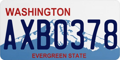 WA license plate AXB0378
