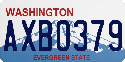 WA license plate AXB0379