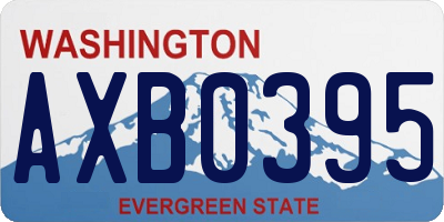 WA license plate AXB0395