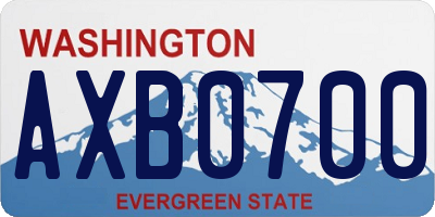 WA license plate AXB0700