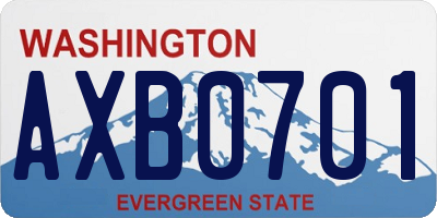 WA license plate AXB0701