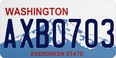 WA license plate AXB0703