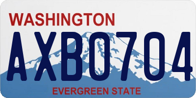 WA license plate AXB0704