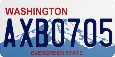 WA license plate AXB0705