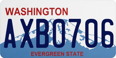 WA license plate AXB0706