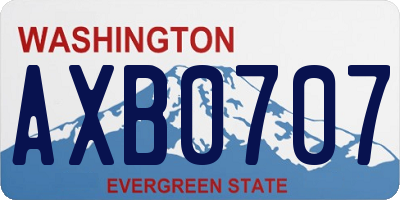 WA license plate AXB0707