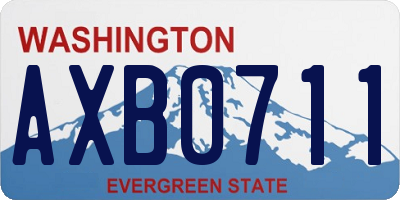 WA license plate AXB0711