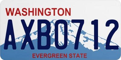WA license plate AXB0712