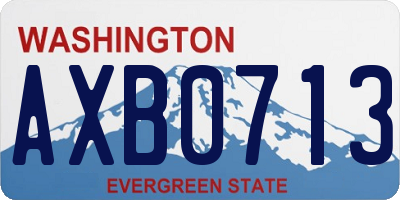 WA license plate AXB0713
