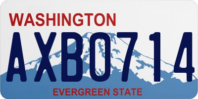 WA license plate AXB0714
