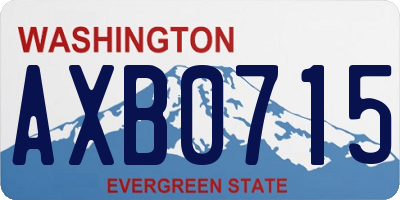 WA license plate AXB0715