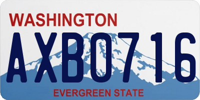 WA license plate AXB0716