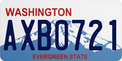 WA license plate AXB0721