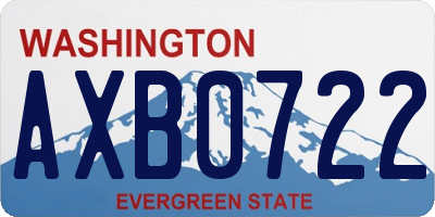 WA license plate AXB0722