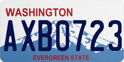 WA license plate AXB0723