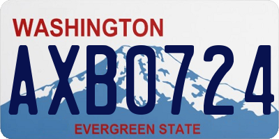 WA license plate AXB0724