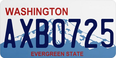 WA license plate AXB0725
