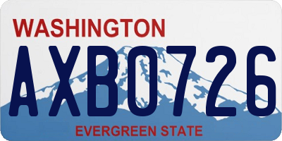 WA license plate AXB0726