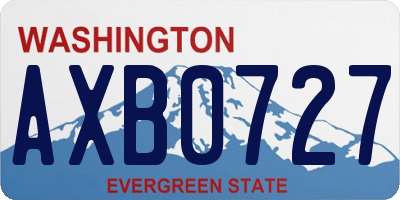 WA license plate AXB0727