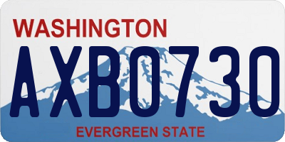 WA license plate AXB0730