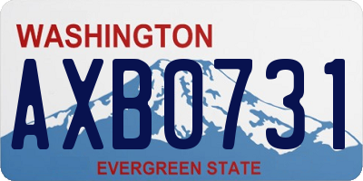 WA license plate AXB0731
