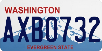 WA license plate AXB0732