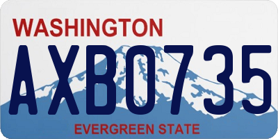 WA license plate AXB0735