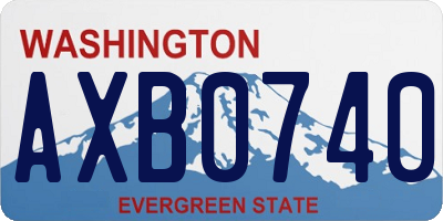 WA license plate AXB0740