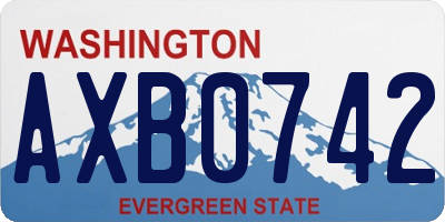 WA license plate AXB0742