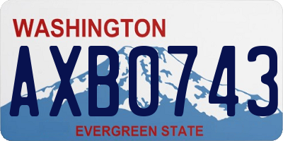 WA license plate AXB0743