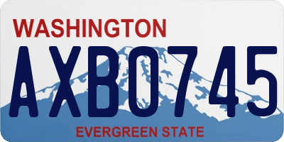 WA license plate AXB0745