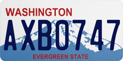 WA license plate AXB0747