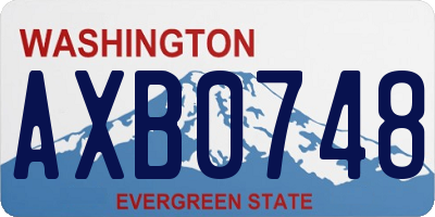 WA license plate AXB0748