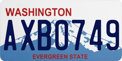 WA license plate AXB0749