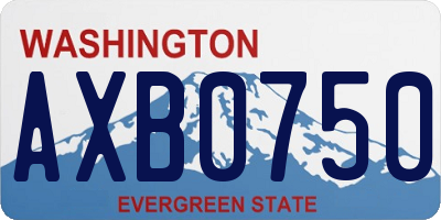 WA license plate AXB0750
