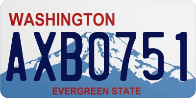 WA license plate AXB0751