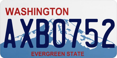 WA license plate AXB0752