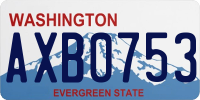 WA license plate AXB0753