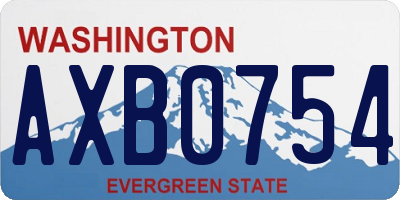 WA license plate AXB0754