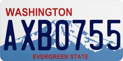 WA license plate AXB0755