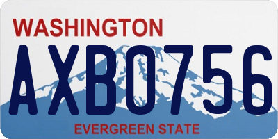 WA license plate AXB0756