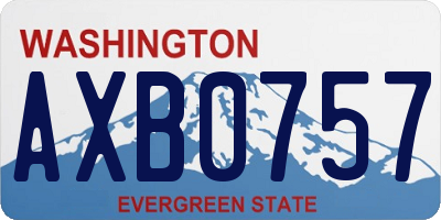 WA license plate AXB0757