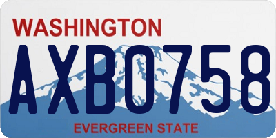 WA license plate AXB0758