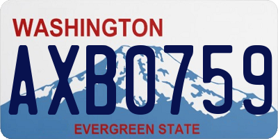 WA license plate AXB0759