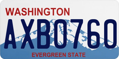 WA license plate AXB0760