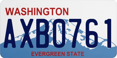 WA license plate AXB0761