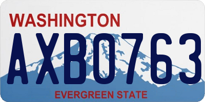 WA license plate AXB0763