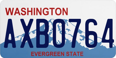 WA license plate AXB0764