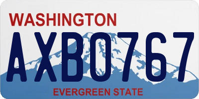 WA license plate AXB0767