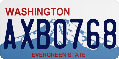 WA license plate AXB0768